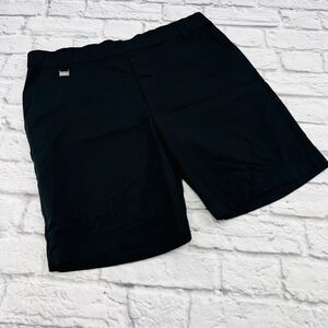 Lisette L Men's‎ High Waisted Flat Front Chino Shorts Size 36 Black Stretch